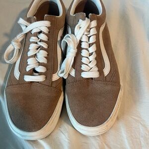 Vans Women's Brown and White Platform Sneakers